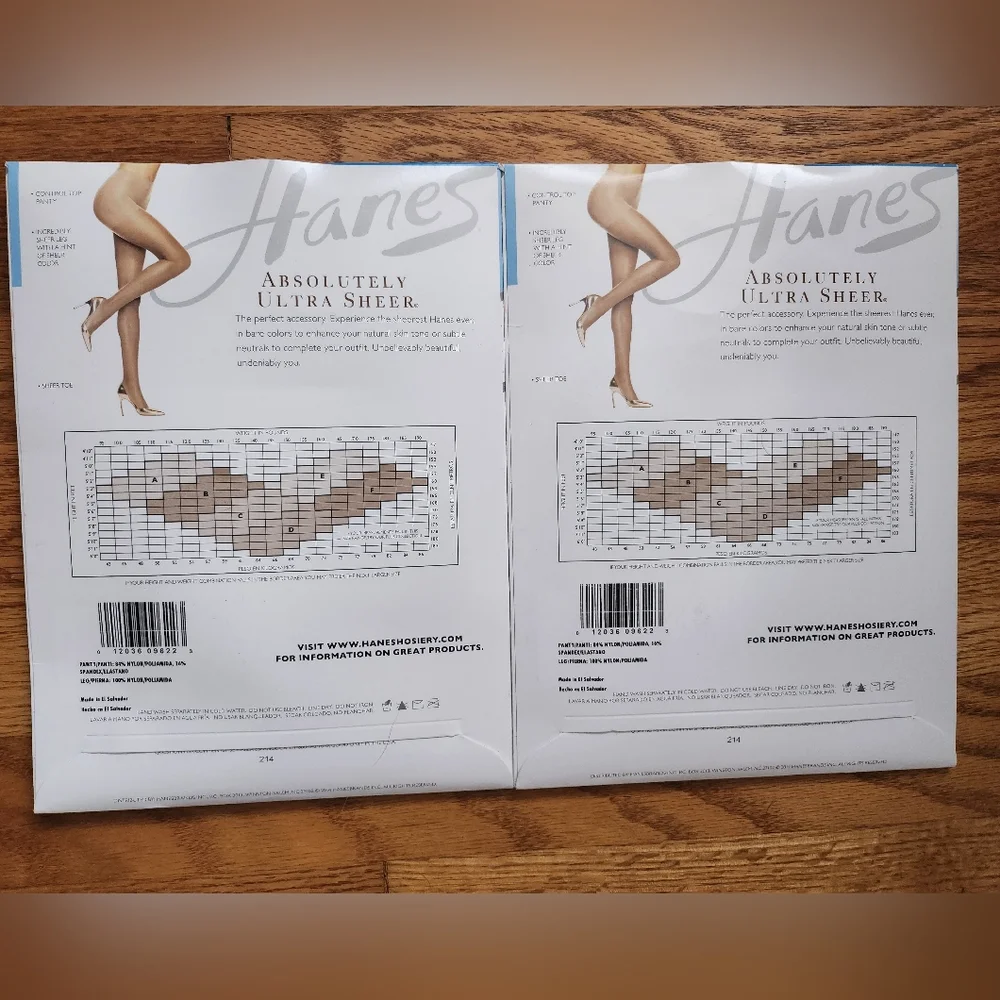 Two Hanes Absolutely Ultra Sheer Pantyhose Gentlebrown Size A